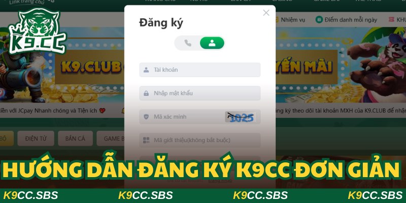 Quy trình mở tài khoản tại K9CC cực đơn giản, phù hợp với newbie